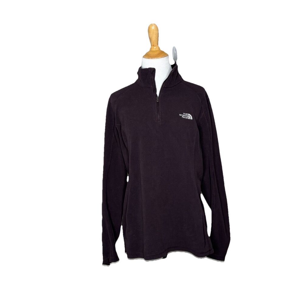 The North Face Fleece Eggplant Purple Pullover Lightweight Quarter Zip Jacket XL
